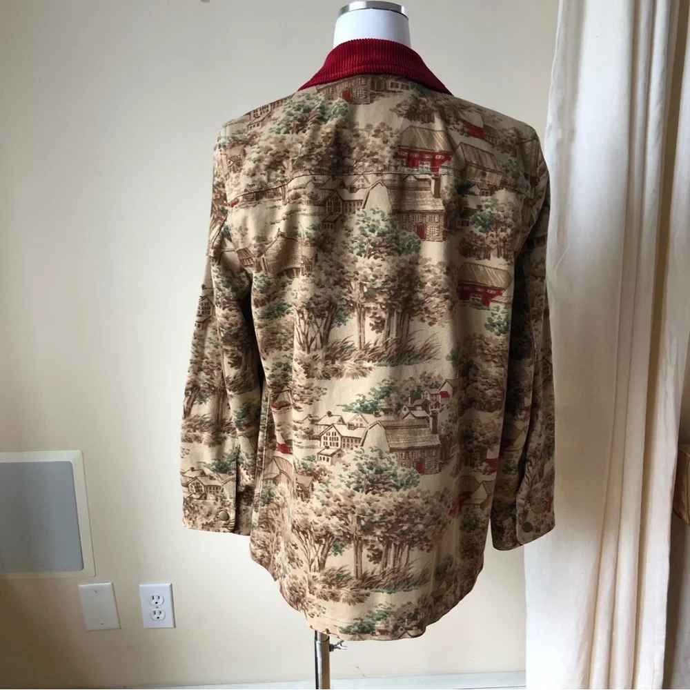 Ralph Lauren Vintage Cotton Canvas Jacket Prairie Country Scenery S - Picture 6 of 12